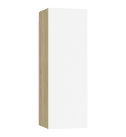 Meubles TV 4 pcs Blanc et chêne sonoma 30,5x30x90 cm Aggloméré