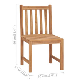 Chaises de jardin 2 pcs Bois de teck solide