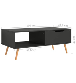 Table basse Gris 100x49,5x43 cm Aggloméré