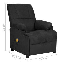 Fauteuil de massage Noir Similicuir daim