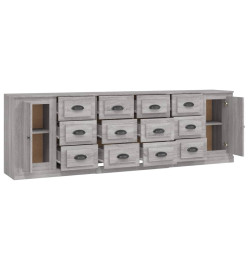 Buffets 3 pcs Sonoma gris Bois d'ingénierie