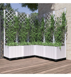 Jardinière avec treillis Blanc 120x120x136 cm PP