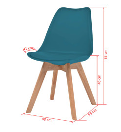 Chaises à manger lot de 2 Turquoise Plastique