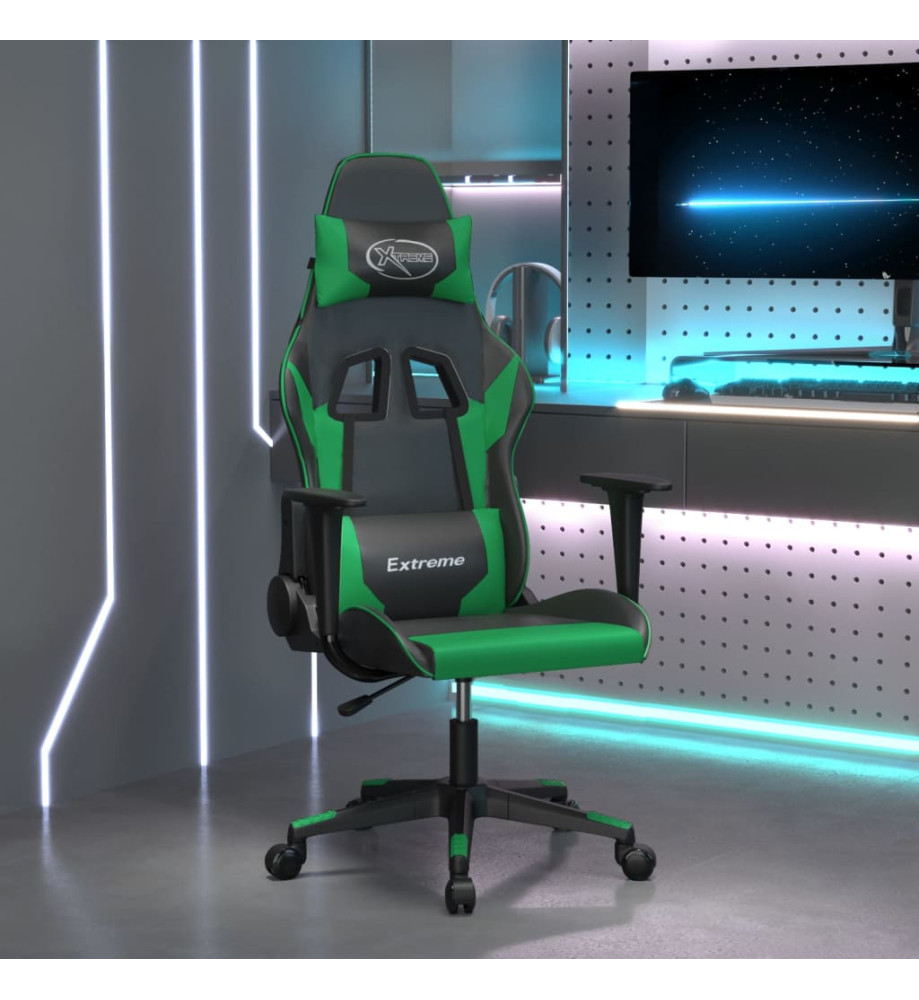 Chaise de jeu Noir et vert Similicuir Chaise de jeu Noir et vert Similicuir