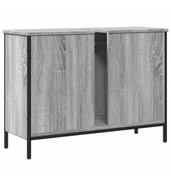 Armoire lavabo de salle de bain sonoma gris 80x30x60 cm