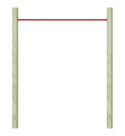 Barre de retournement 125 cm Acier Rouge