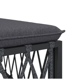 Salon de jardin 7 pcs avec coussins anthracite acier