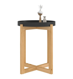 Table basse Noir 41x41x48,5 cm Bois d'ingénierie et pin massif