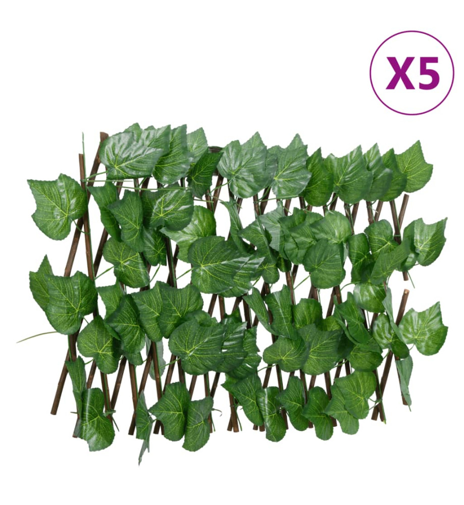  Treillis de feuille de vigne artificiel extensible 5 pcs