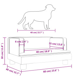 Lit pour chien rose 60x40x30 cm velours