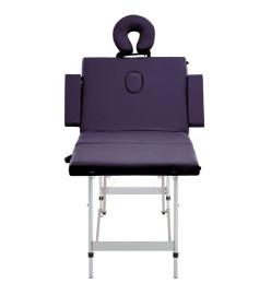 Table de massage pliable 4 zones Aluminium Violet