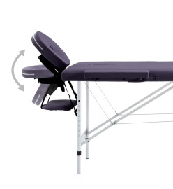 Table de massage pliable 4 zones Aluminium Violet