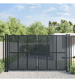 Portail de jardin anthracite 300x250 cm acier