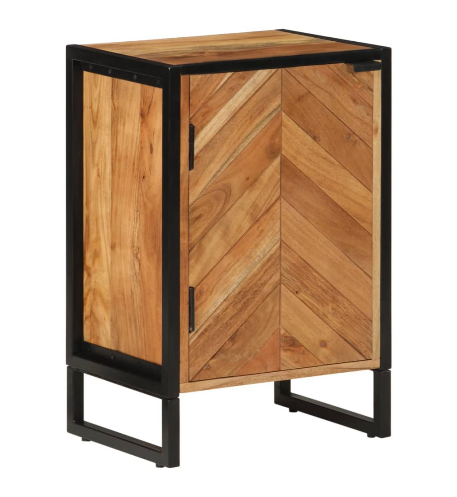 Armoire de salle de bain bois massif d'acacia et fer