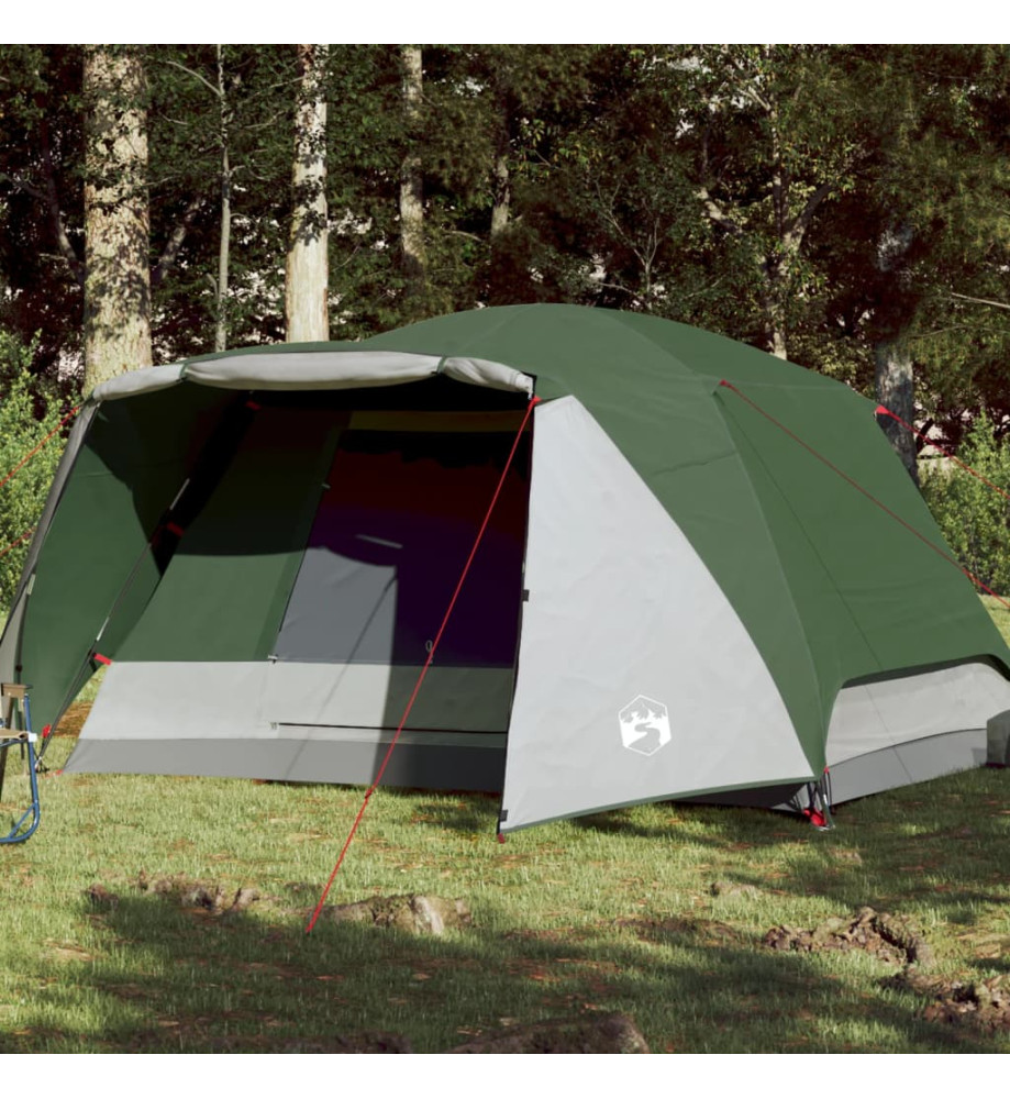 Tente de camping 6 personnes vert 412x370x190 cm taffetas 190T