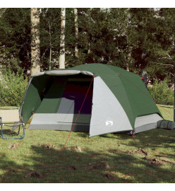 Tente de camping 6 personnes vert 412x370x190 cm taffetas 190T