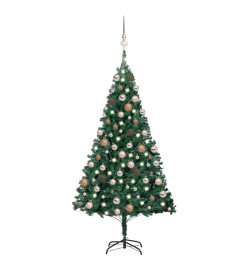 Arbre de Noël artificiel avec LED et boules Vert 150 cm PVC