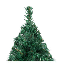 Arbre de Noël artificiel avec LED et boules Vert 150 cm PVC