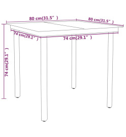 Ensemble de salle à manger de jardin 3 pcs Noir