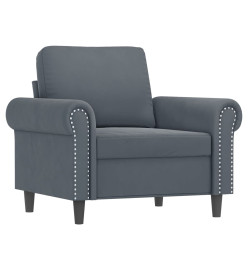 Fauteuil Gris foncé 60 cm Velours