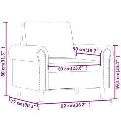 Fauteuil Gris foncé 60 cm Velours