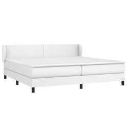 Lit à sommier tapissier avec matelas Blanc 200x200cm Similicuir