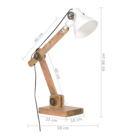 Lampe de bureau industrielle Blanc Rond 58x18x90 cm E27