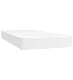 Sommier tapissier et matelas et LED Blanc 100x200 cm Similicuir