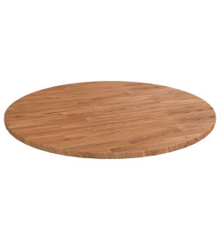 Dessus de table rond Marron clair Ø90x1,5 cm Bois chêne traité