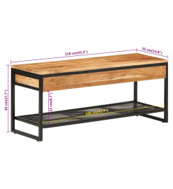 Banc à chaussures 110x35x45 cm bois massif d'acacia et fer