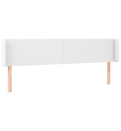 Tête de lit avec oreilles Blanc 203x16x78/88 cm Similicuir