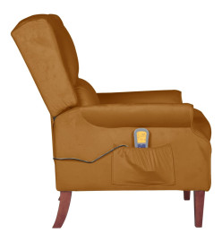 Fauteuil de massage inclinable Marron Velours