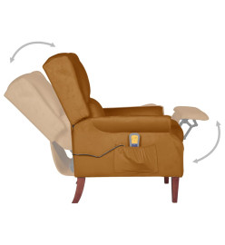 Fauteuil de massage inclinable Marron Velours