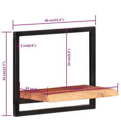 Étagères murales 2 pcs 40x24x35 cm Bois d'acacia et acier