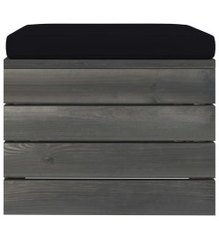 Repose-pieds palette de jardin 2 pcs avec coussins Bois de pin