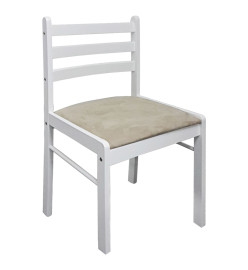 Chaises à manger lot de 4 blanc hévéa solide et velours