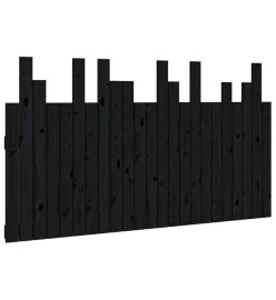 Tête de lit murale Noir 146,5x3x80 cm Bois massif de pin