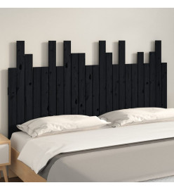 Tête de lit murale Noir 146,5x3x80 cm Bois massif de pin