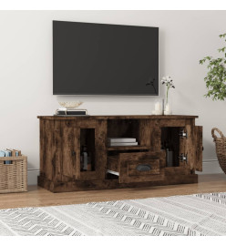 Meuble TV chêne fumé 100x35,5x45 cm bois d'ingénierie