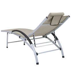 Chaise longue Aluminium textilène Crème