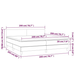 Lit à sommier tapissier avec matelas Blanc 200x200cm Similicuir