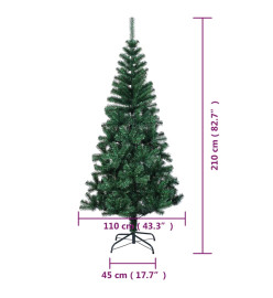 Sapin de Noël artificiel pointes iridescentes Vert 210 cm PVC