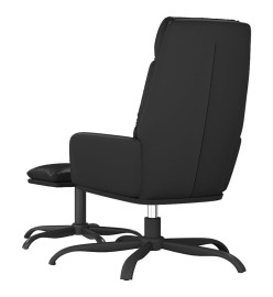 Chaise de relaxation avec tabouret Noir Similicuir