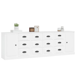 Buffets 3 pcs Blanc Bois d'ingénierie