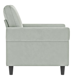 Fauteuil Gris clair 60 cm Velours