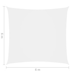 Voile de parasol Tissu Oxford carré 6x6 m Blanc