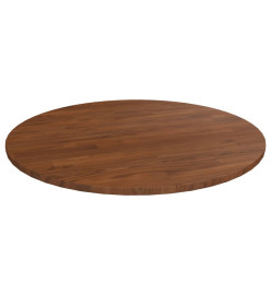 Dessus de table rond Marron foncé Ø70x1,5cm Chêne massif traité