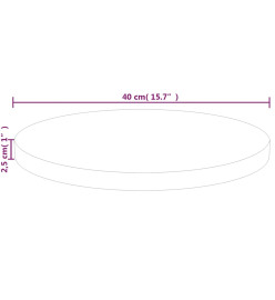 Dessus de table rond Ø40x2,5 cm Bois de chêne massif non traité