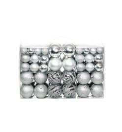 Ensemble de boules de Noël 100 pcs 3/4/6 cm Argenté