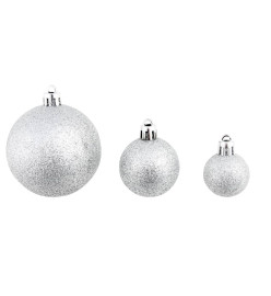 Ensemble de boules de Noël 100 pcs 3/4/6 cm Argenté